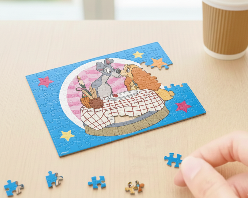 Rompecabezas Miniatura La Dama y El Vagabundo 150 Piezas de Plástico Disney