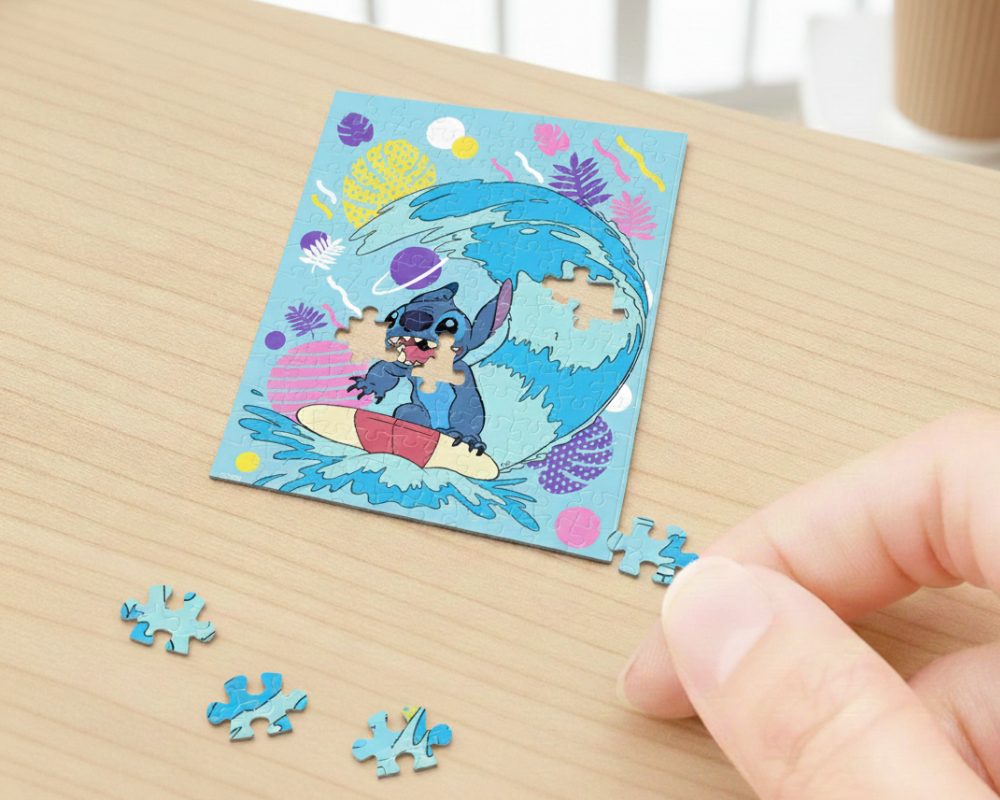 Rompecabezas Miniatura Stitch Surfeando 150 Piezas de Plástico Disney