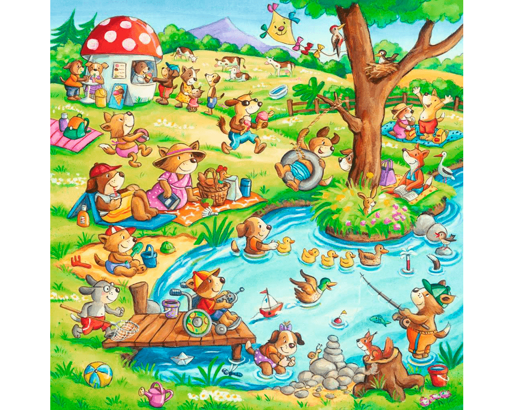 Vacaciones en el Campo: Rompecabezas 3 x 49 Piezas Ravensburger