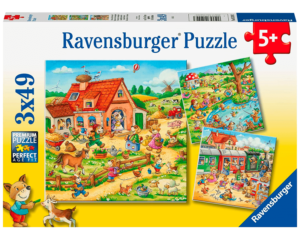 Vacaciones en el Campo: Rompecabezas 3 x 49 Piezas Ravensburger