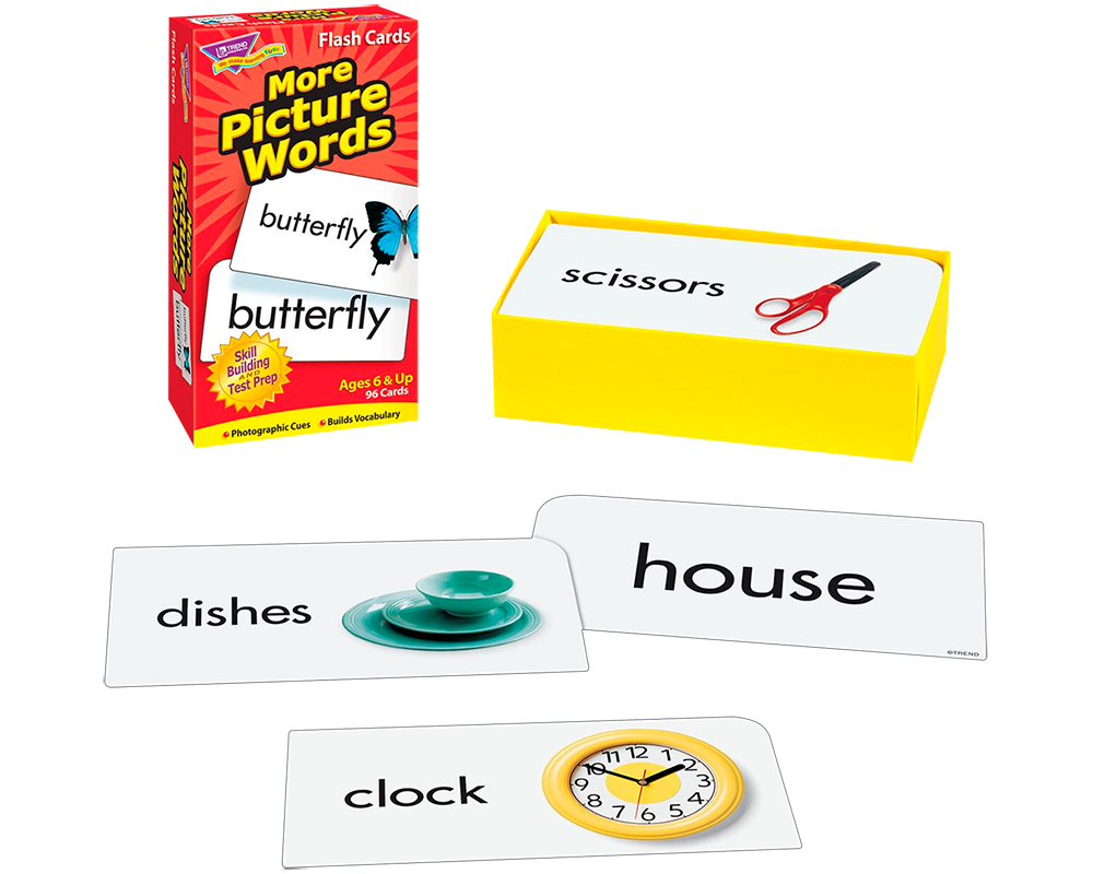 Mas Palabras Básicas (Inglés): Tarjetas Educativas Doble Vista Trend