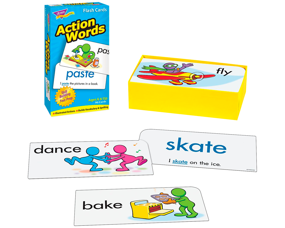 Verbos (Inglés): Tarjetas Educativas Doble Vista Trend