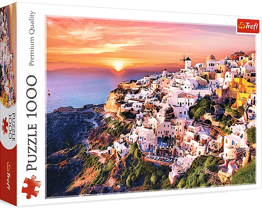Puesta de Sol sobre Santorini: Rompecabezas 1000 Piezas