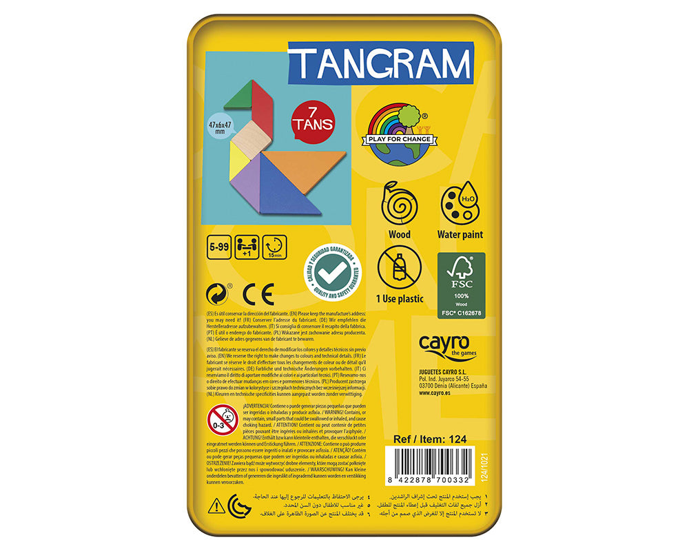 Tangram Caja de Metal Juego Didáctico Cayro