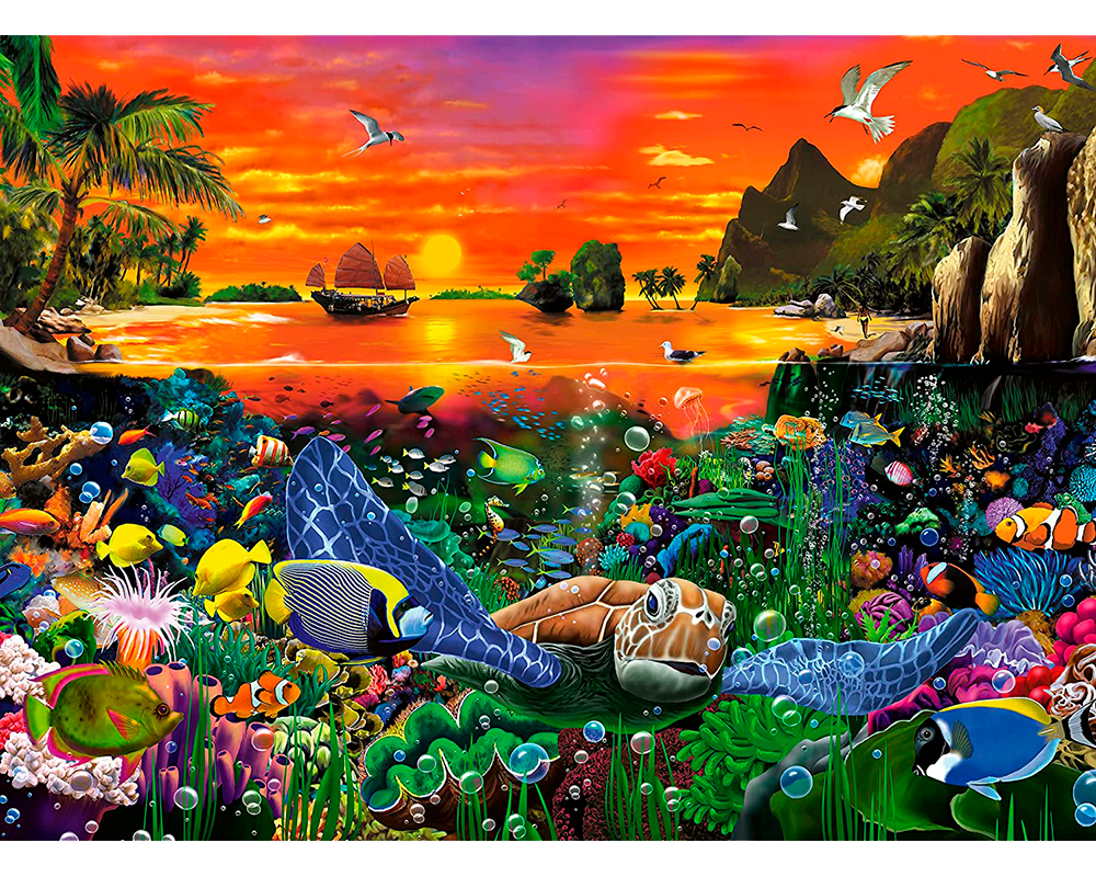 Tortuga en el Arrecife: Rompecabezas 500 Piezas Ravensburger
