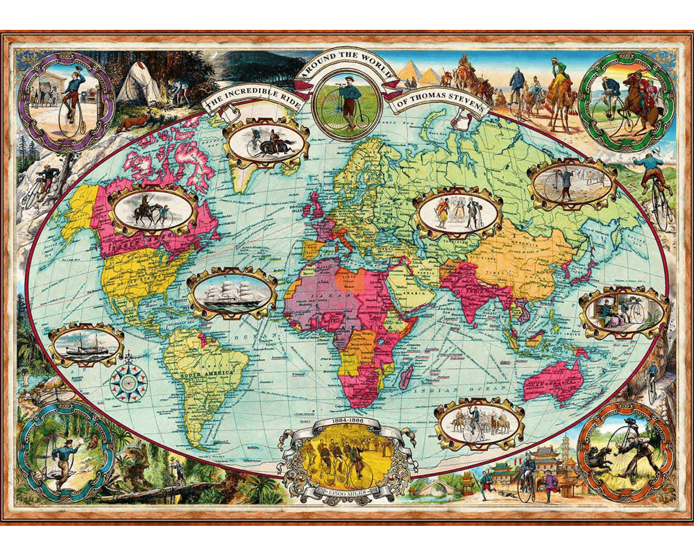 La Vuelta al Mundo en Bicicleta: Rompecabezas 1000 Piezas Ravensburger