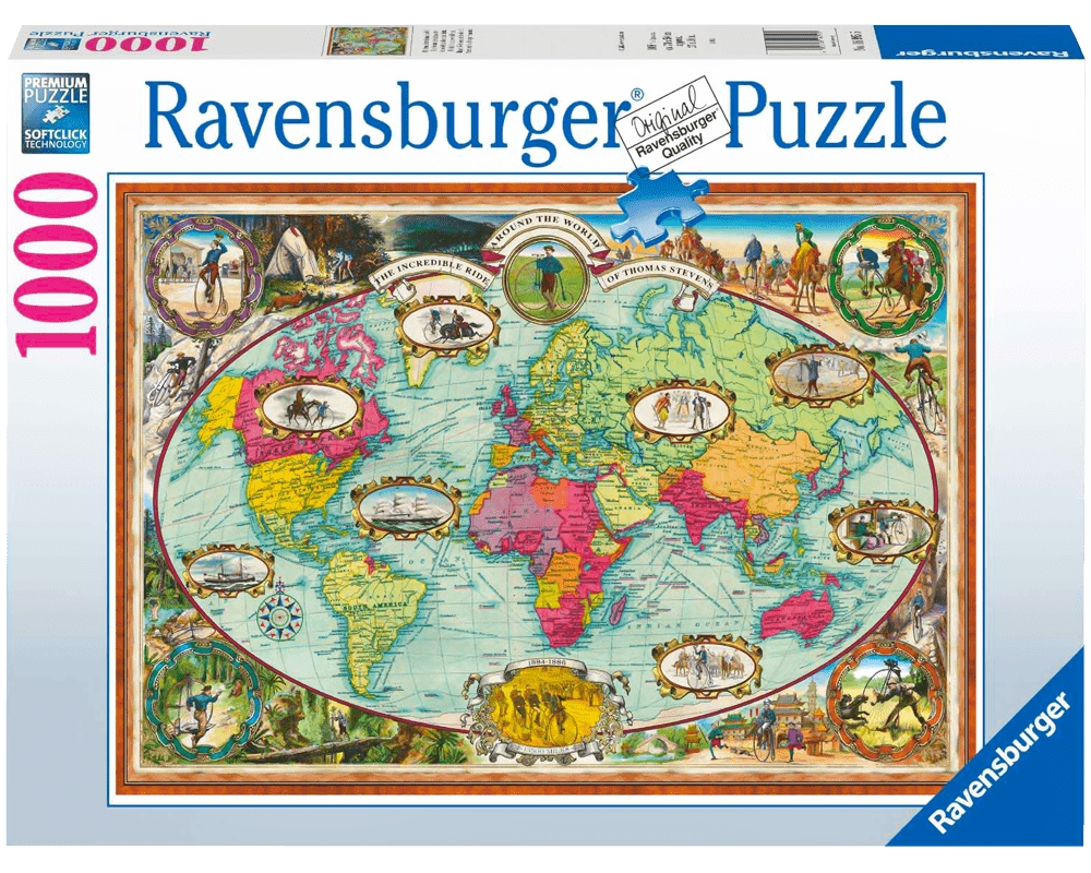 La Vuelta al Mundo en Bicicleta: Rompecabezas 1000 Piezas Ravensburger