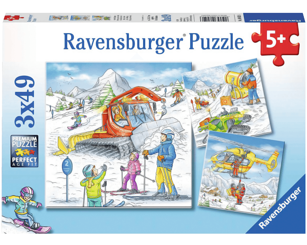 Vamos a esquiar: 3 Rompecabezas de 49 Piezas Ravensburger