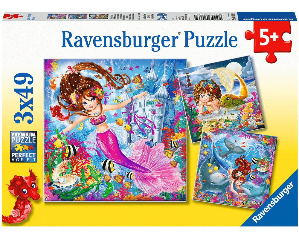 Sirenas encantadoras: 3 Rompecabezas 49 piezas Ravensburger