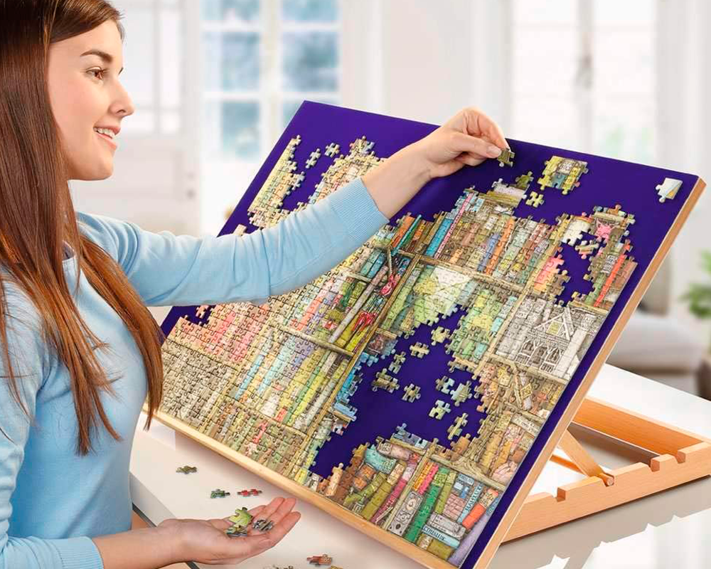 Caballete de Madera Autoajustable: 300 a 1000 Piezas Ravensburger