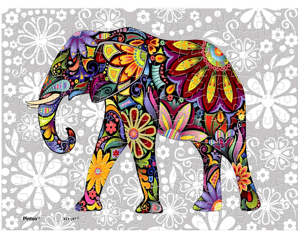 Elefante de Mil Colores: Rompecabezas 150 Piezas Miniatura PieceRelax
