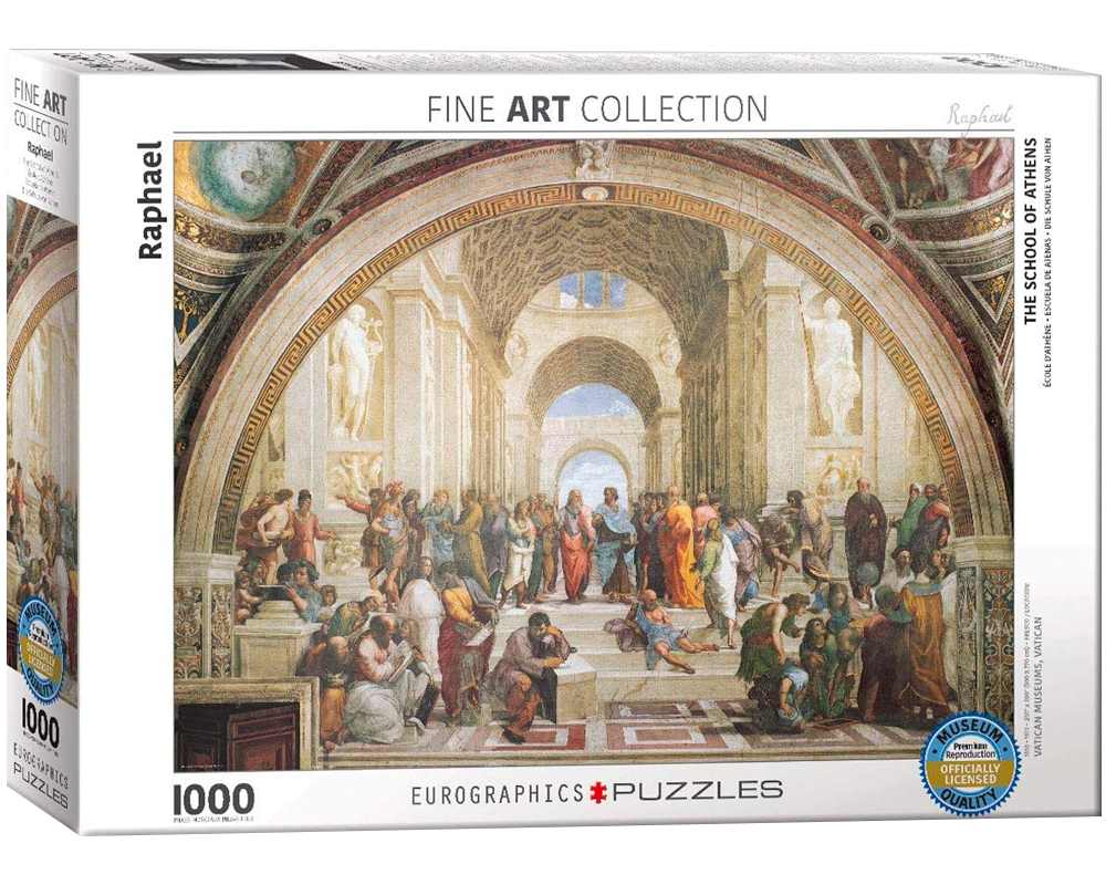 Rafael Sanzio: Escuela de Atenas Rompecabezas de Arte 1000 Piezas Eurographics