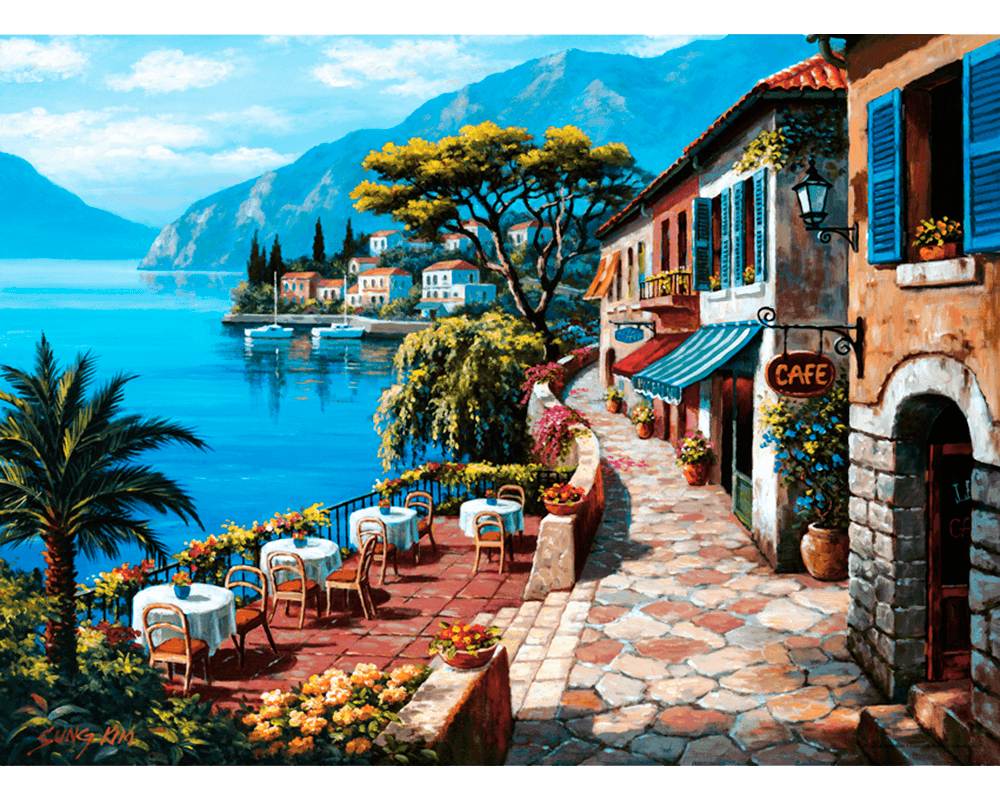 Sung Kim - Vista Desde El Café: Rompecabezas de 1000 piezas Anatolian
