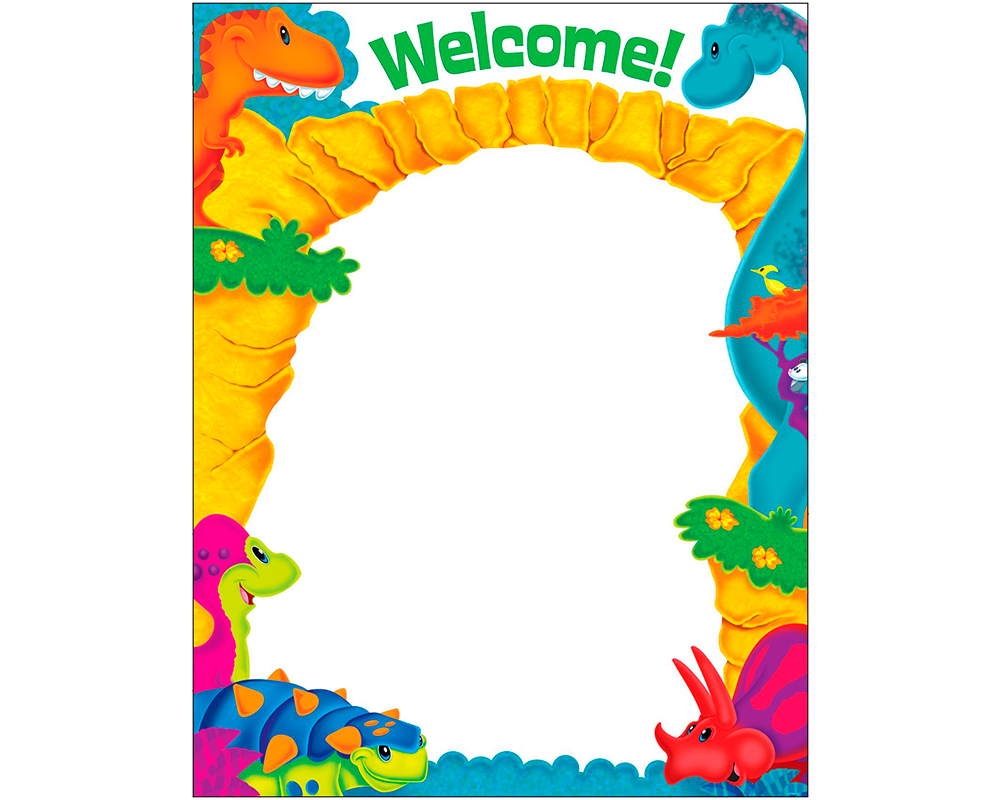 Letrero de Bienvenida en Inglés Welcome Dinosaurios Trend