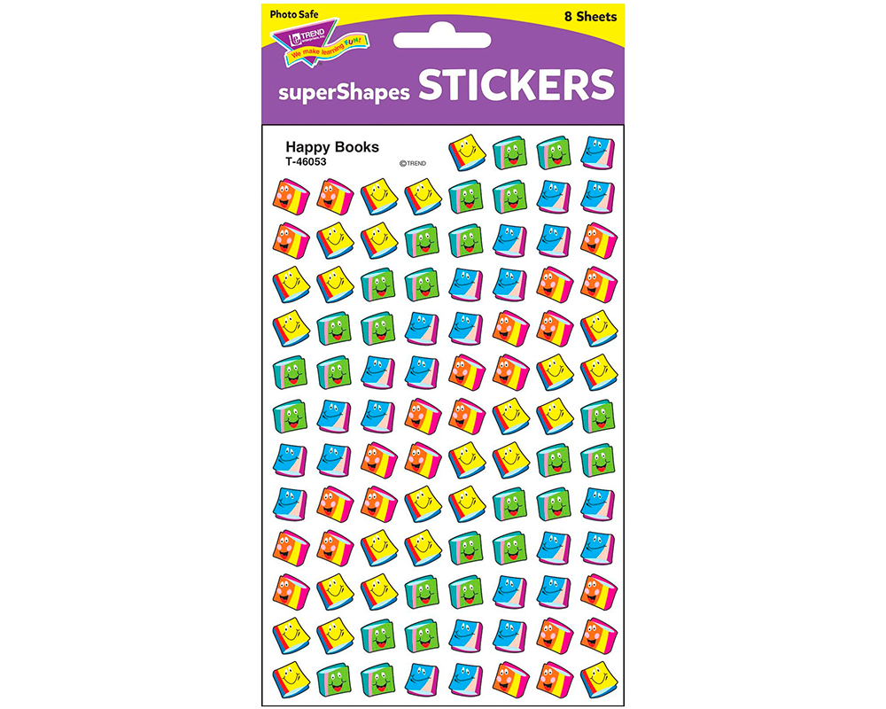 Calcomanías Super Shapes de Libros Felices Trend