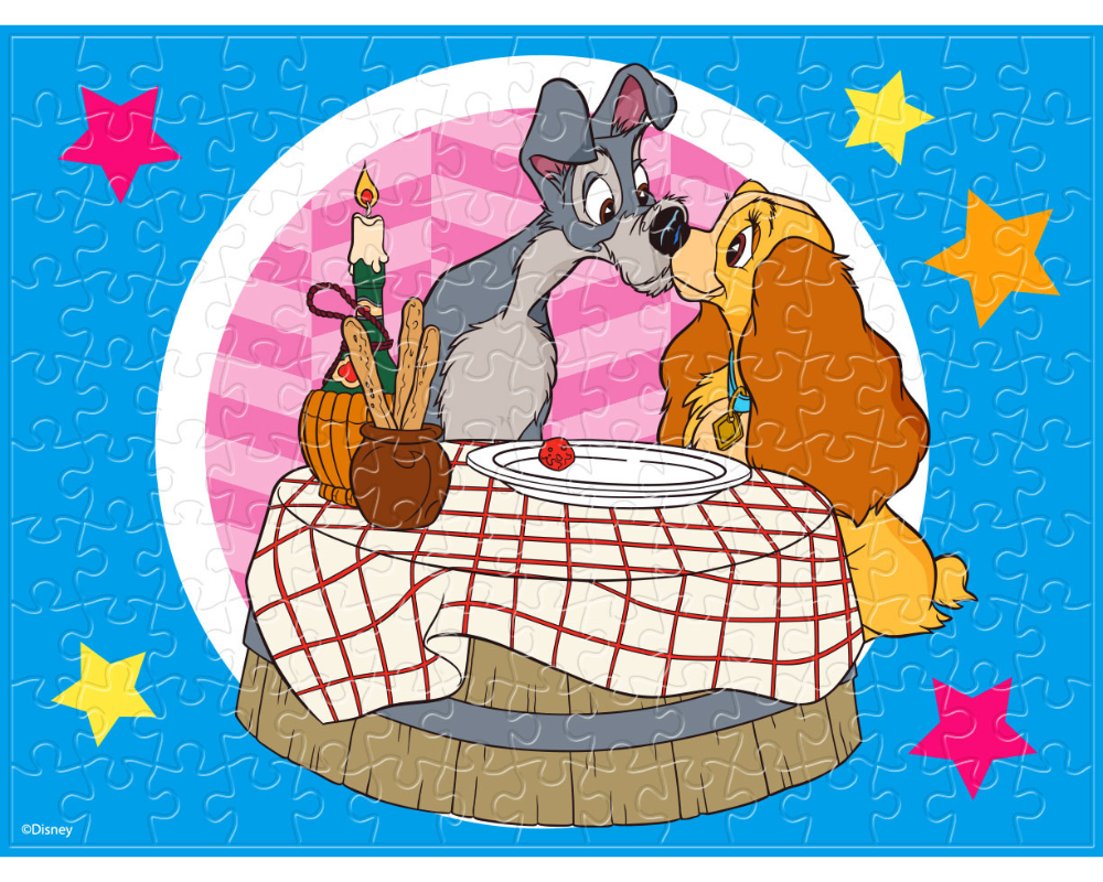 Rompecabezas Miniatura La Dama y El Vagabundo 150 Piezas de Plástico Disney