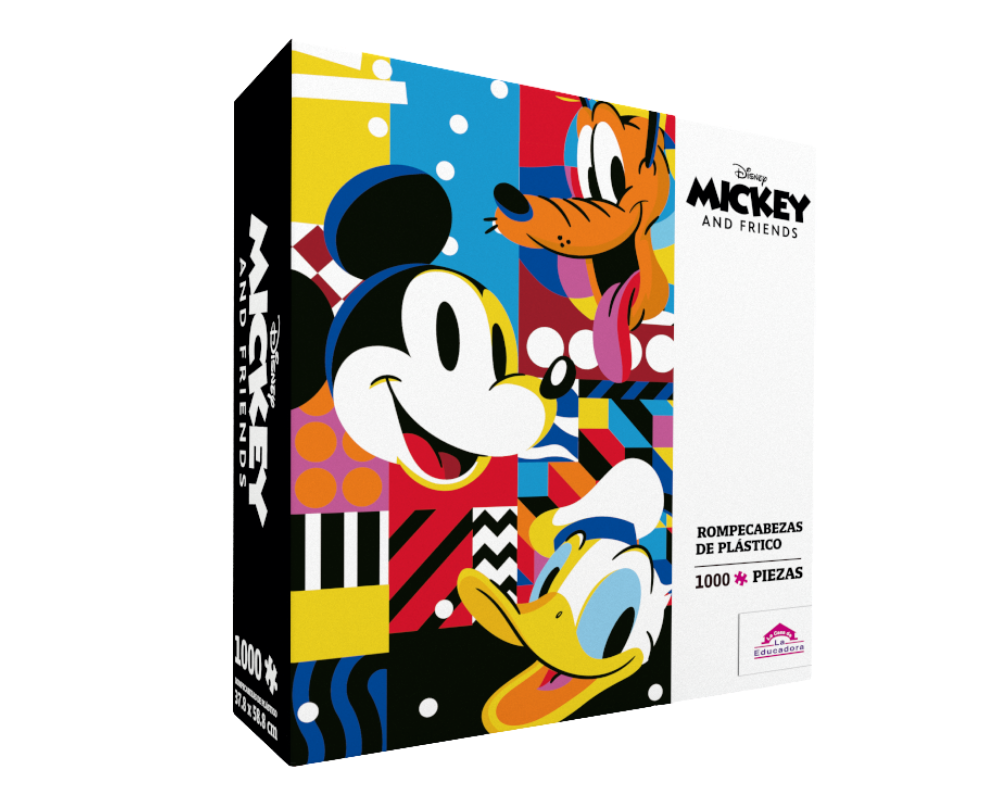 Rompecabezas Mickey, Donald y Pluto Disney 1000 Piezas De Plástico