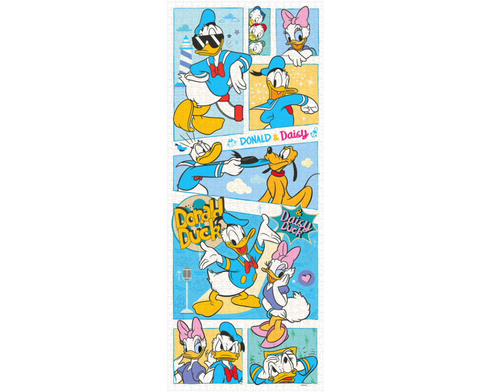 Rompecabezas Panorámico Donald Y Daisy Disney 1000 Piezas De Plástico