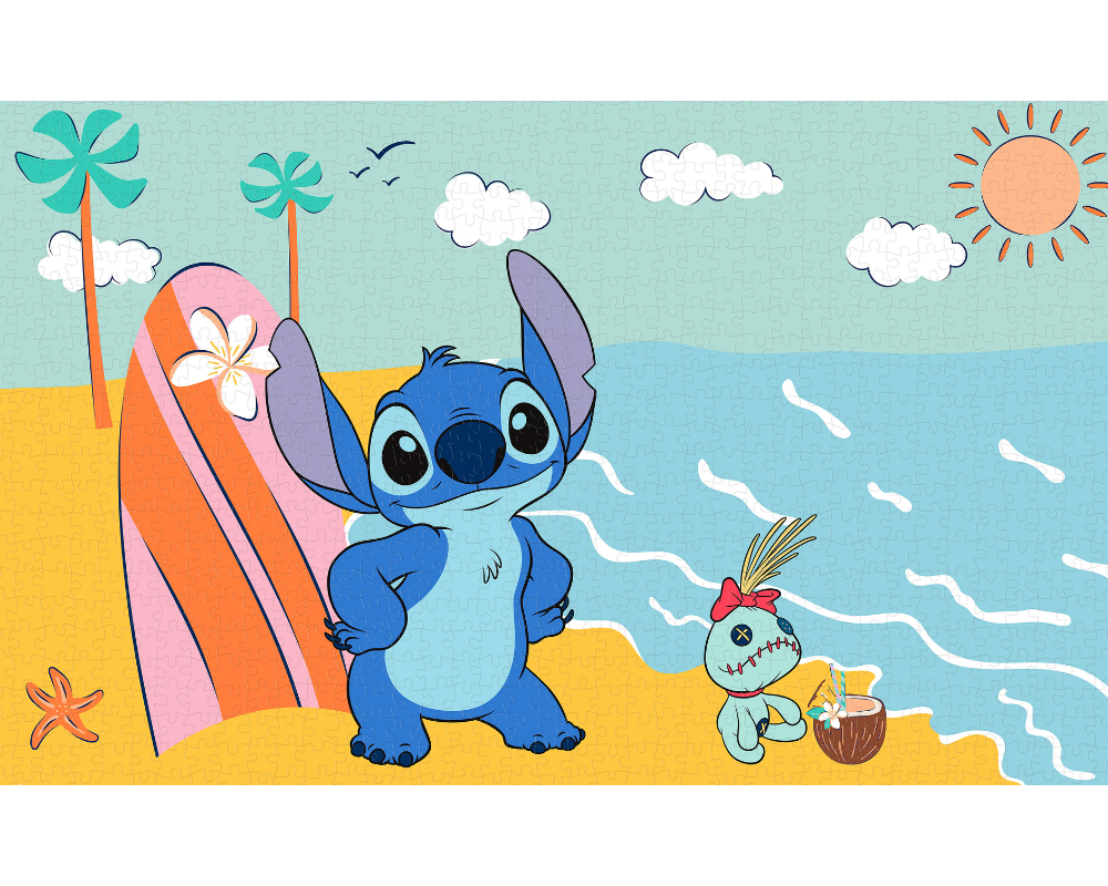 Rompecabezas Stitch en la Playa Disney 1000 Piezas De Plástico