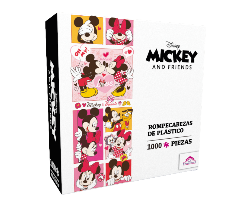 Rompecabezas Panorámico Mickey y Minnie 2 Disney 1000 Piezas De Plástico