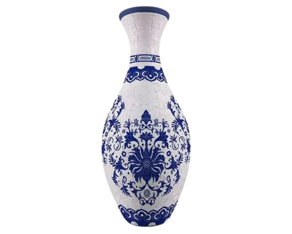 Jarrón Flores Azules: Rompecabezas 3D 160 Piezas PieceRelax