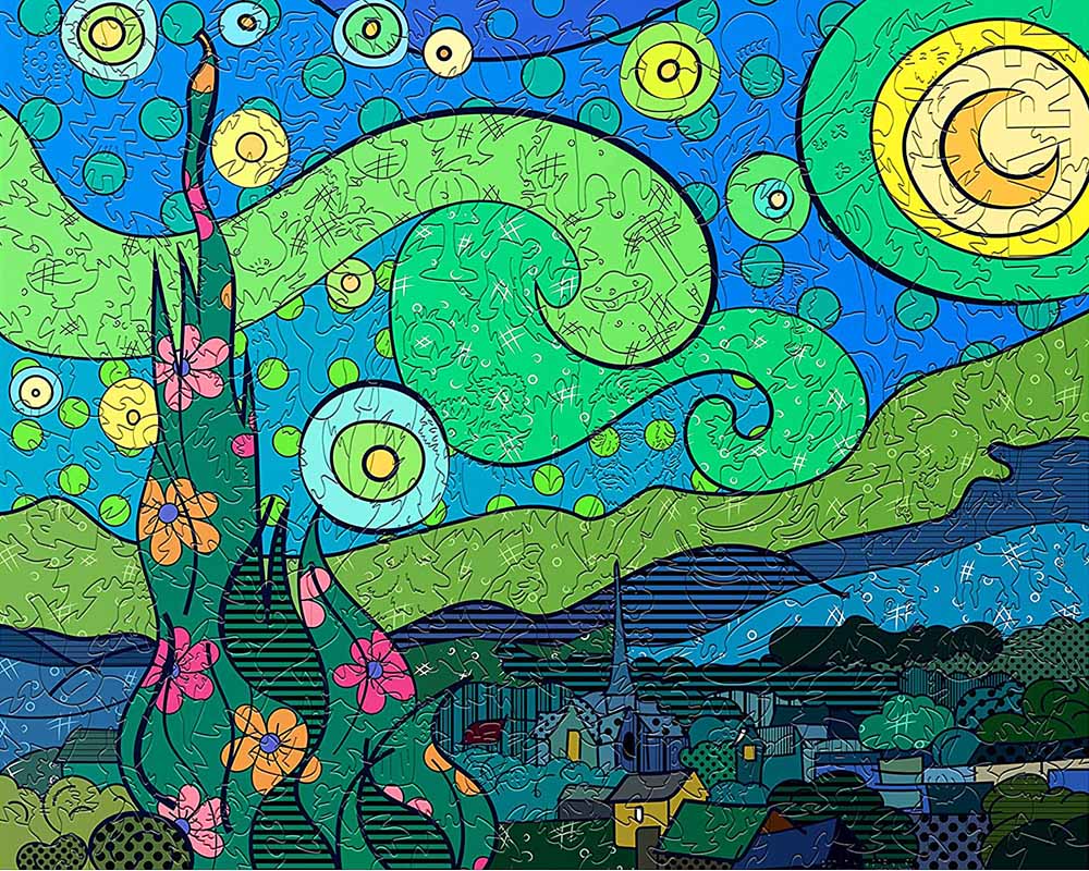 Van Gogh Noche Estrellada Rompecabezas de Arte 166 Piezas Bart