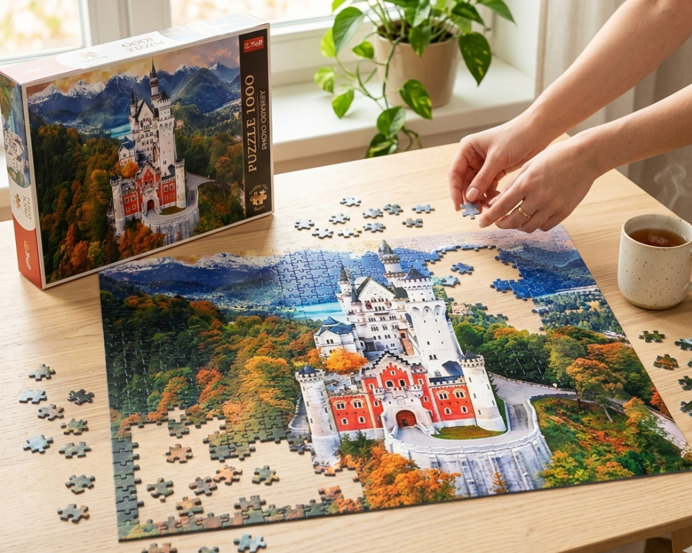 Odisea Fotográfica: Castillo de Neuschwanstein, Alemania. Rompecabezas Premium de 1000 piezas. Trefl