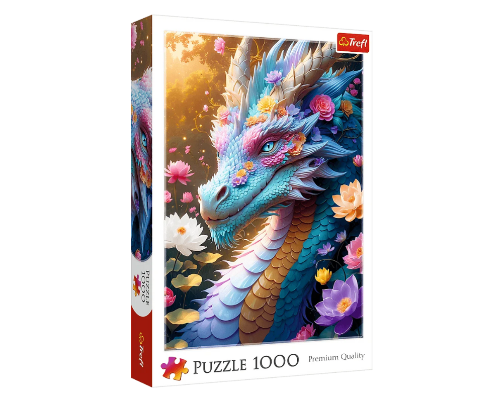 Dragón con Flores: Rompecabezas de 1000 Piezas Trefl