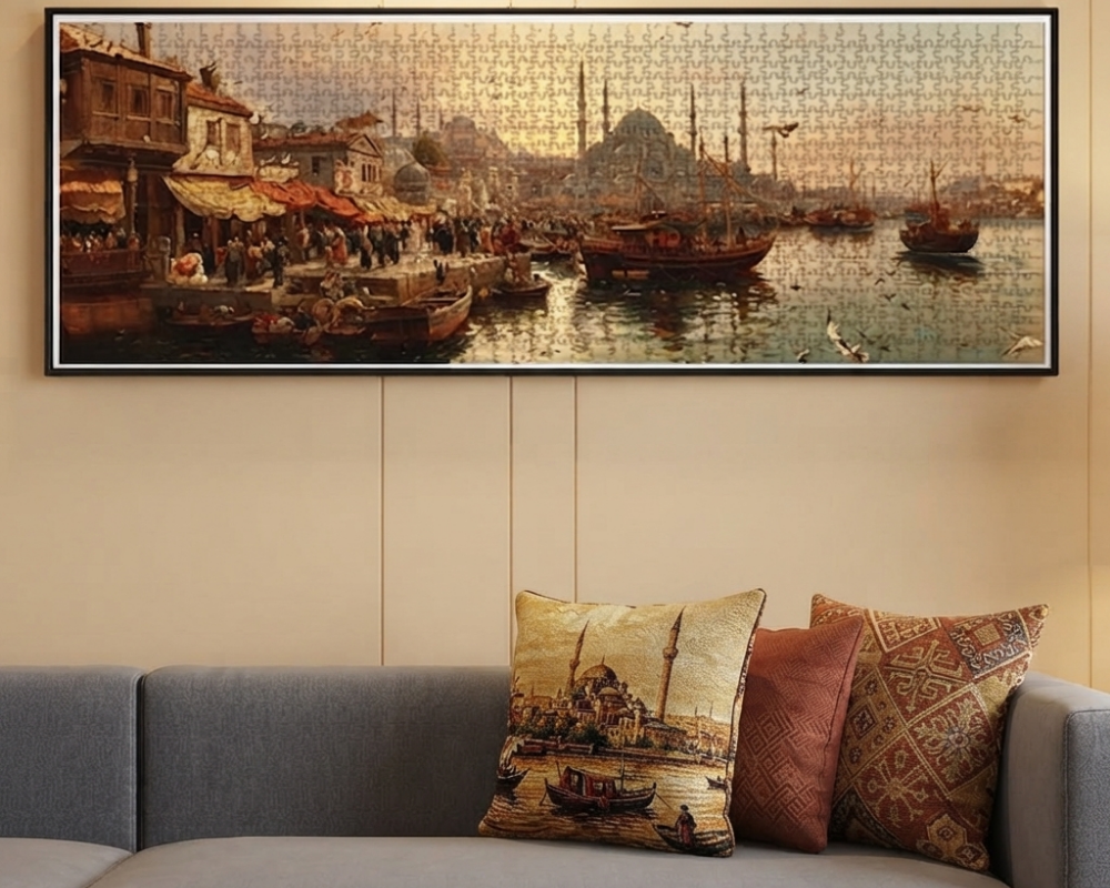 Viejo Estambul Rompecabezas Panorámico de 1000 piezas. Anatolian