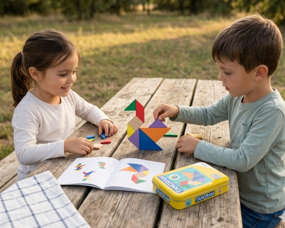 Tangram Caja de Metal Juego Didáctico Cayro