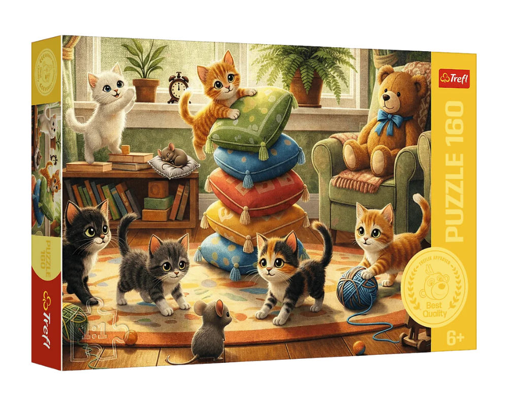 Gatos Jugando con Libros Rompecabezas 160 Piezas Trefl