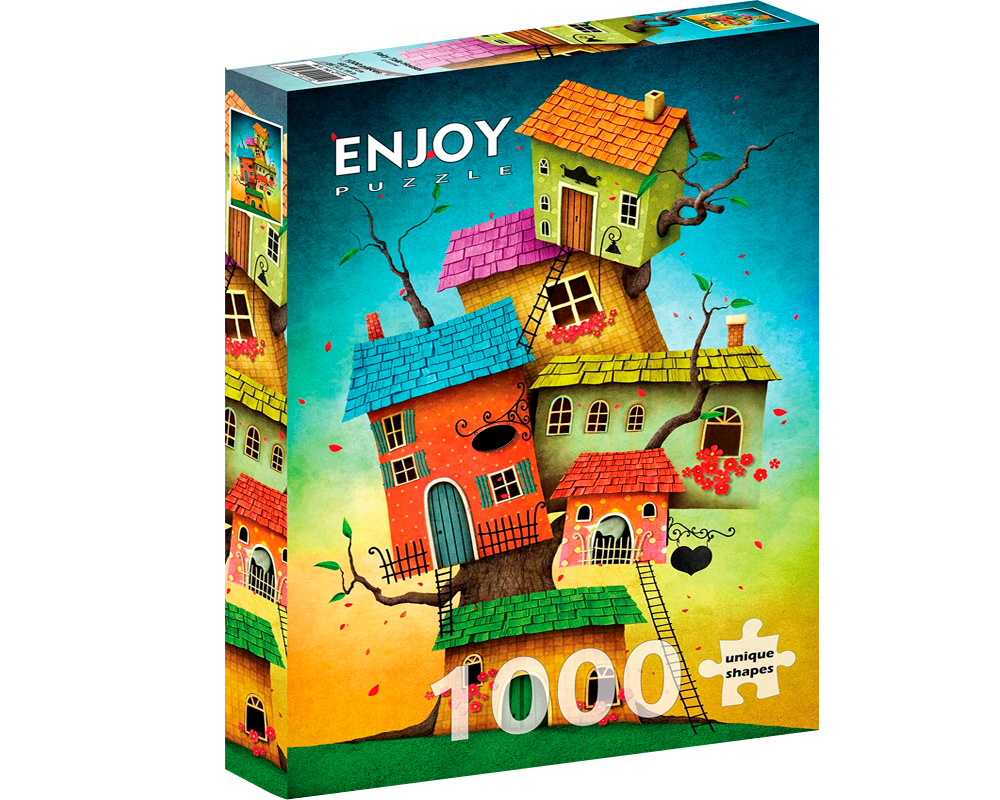 Casas de Cuentos de Hadas - Rompecabezas 1000 Piezas Enjoy Puzzle