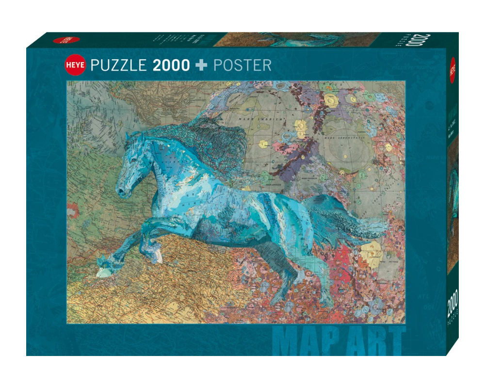 Matthew Cusick: Mapa Caballo Rompecabezas 2000 Piezas Marca Heye