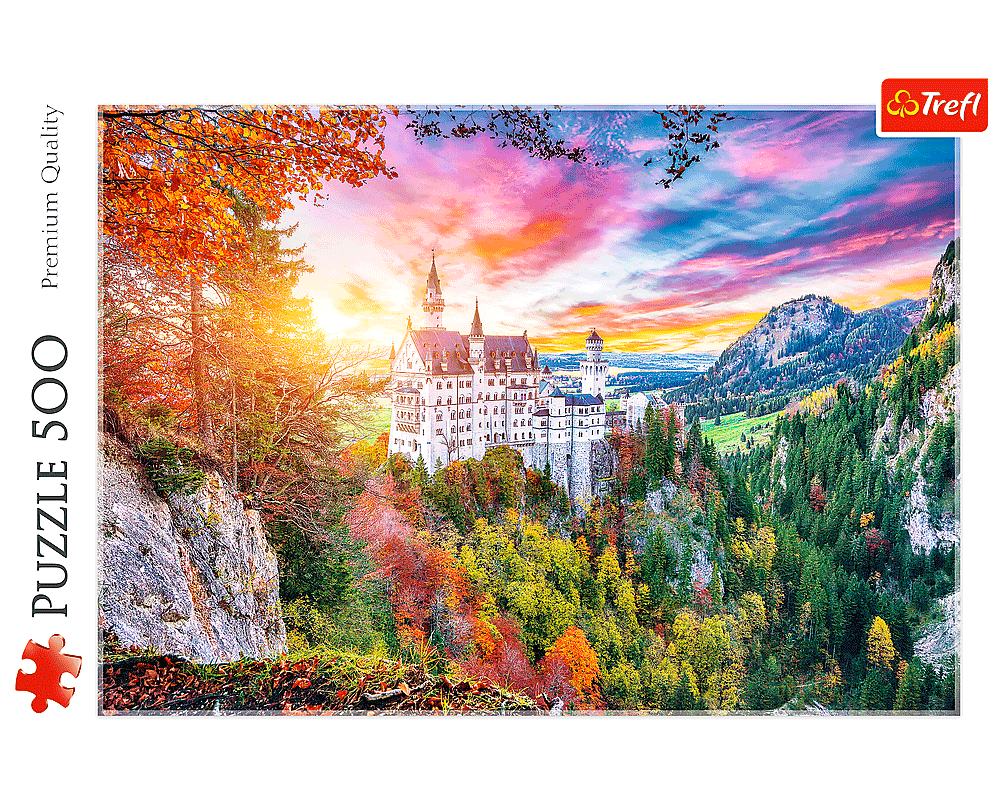 Vista del Castillo Neuschwanstein en Alemania: Rompecabezas 500 Piezas Trefl