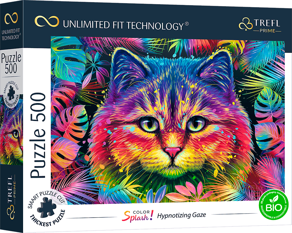 Gato de Colores: Rompecabezas Unlimited Fit 500 Piezas Trefl