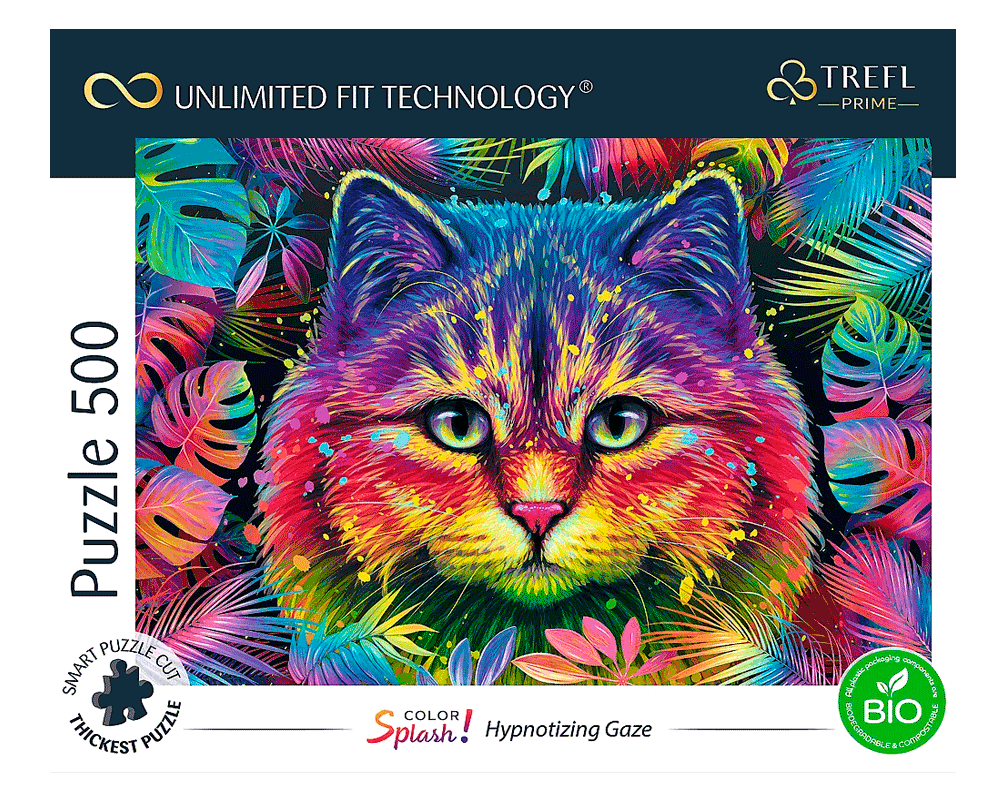 Gato de Colores: Rompecabezas Unlimited Fit 500 Piezas Trefl