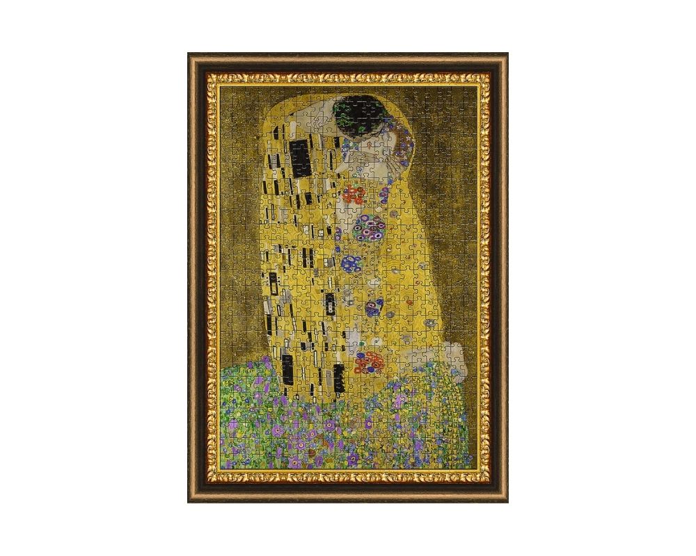 Gustav Klimt: El Beso con Marco Impreso Rompecabezas 500 Piezas Trefl