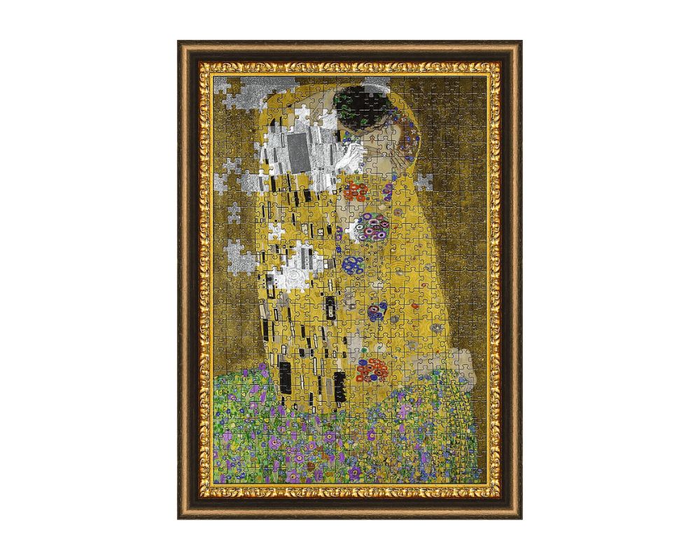 Gustav Klimt: El Beso con Marco Impreso Rompecabezas 500 Piezas Trefl