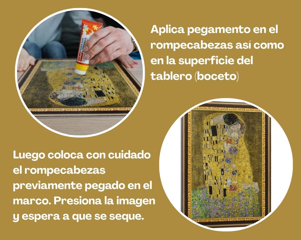 Gustav Klimt: El Beso con Marco Impreso Rompecabezas 500 Piezas Trefl