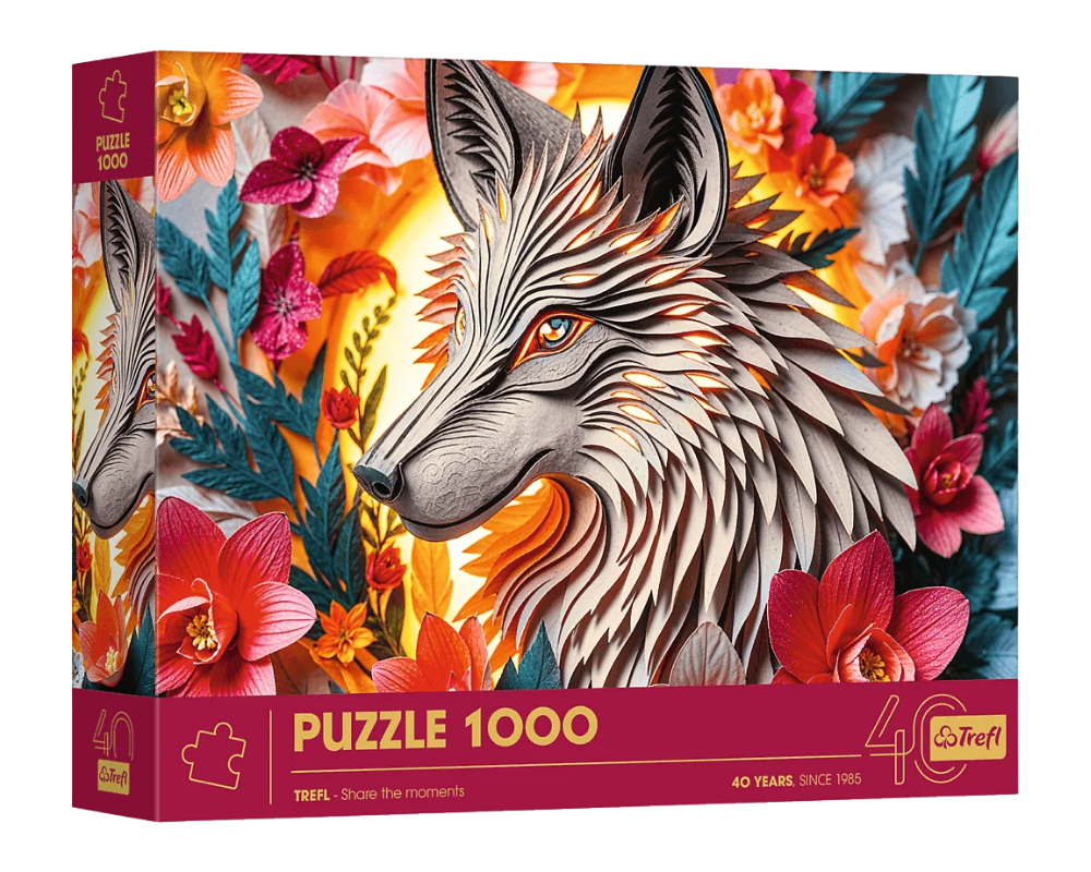 Lobo con efecto 3D Rompecabezas 1000 Piezas Trefl 40 Aniversario