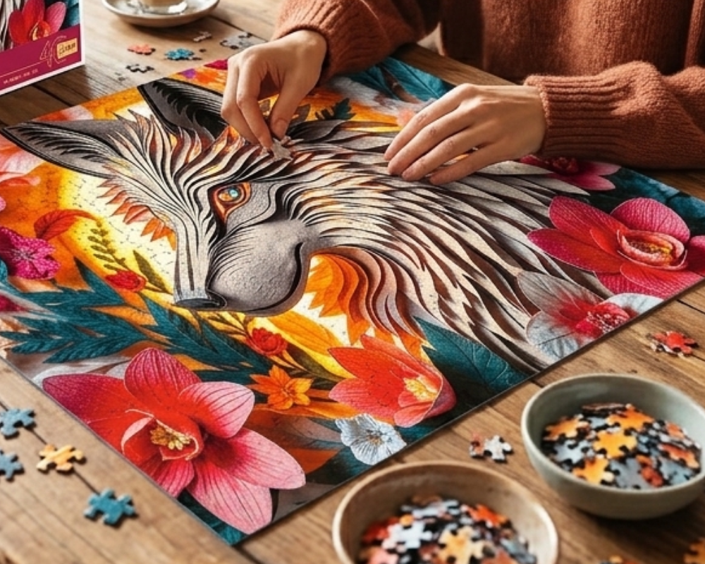 Lobo con efecto 3D Rompecabezas 1000 Piezas Trefl 40 Aniversario