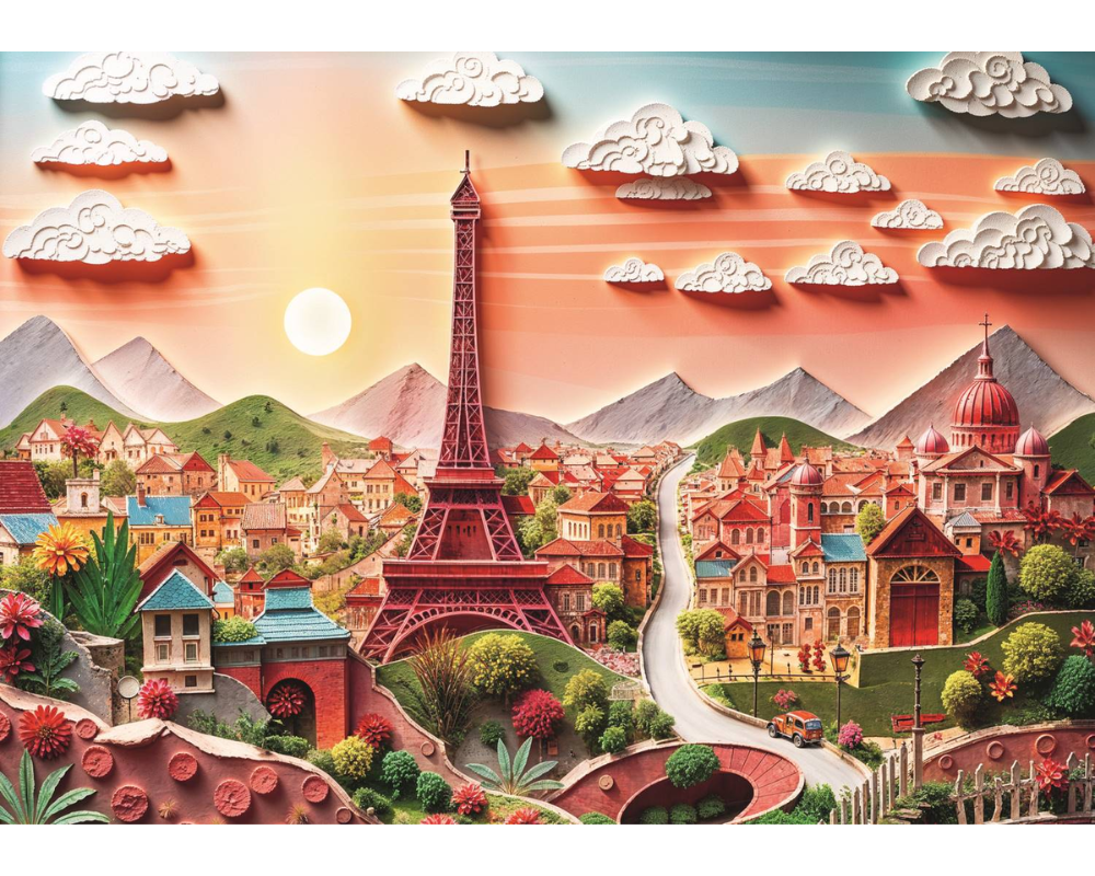 Torre Eiffel Efecto 3D: Rompecabezas de 1000 Piezas Trefl