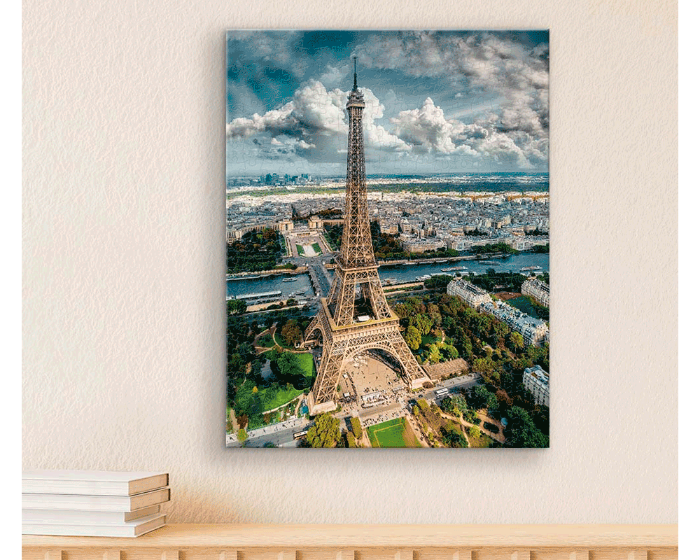 Fotografia aerea de la Torre Eiffel en Paris Rompecabezas de 366 Piez
