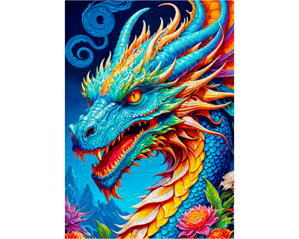 Dragón Azul: Rompecabezas 1000 Piezas Enjoy Puzzle