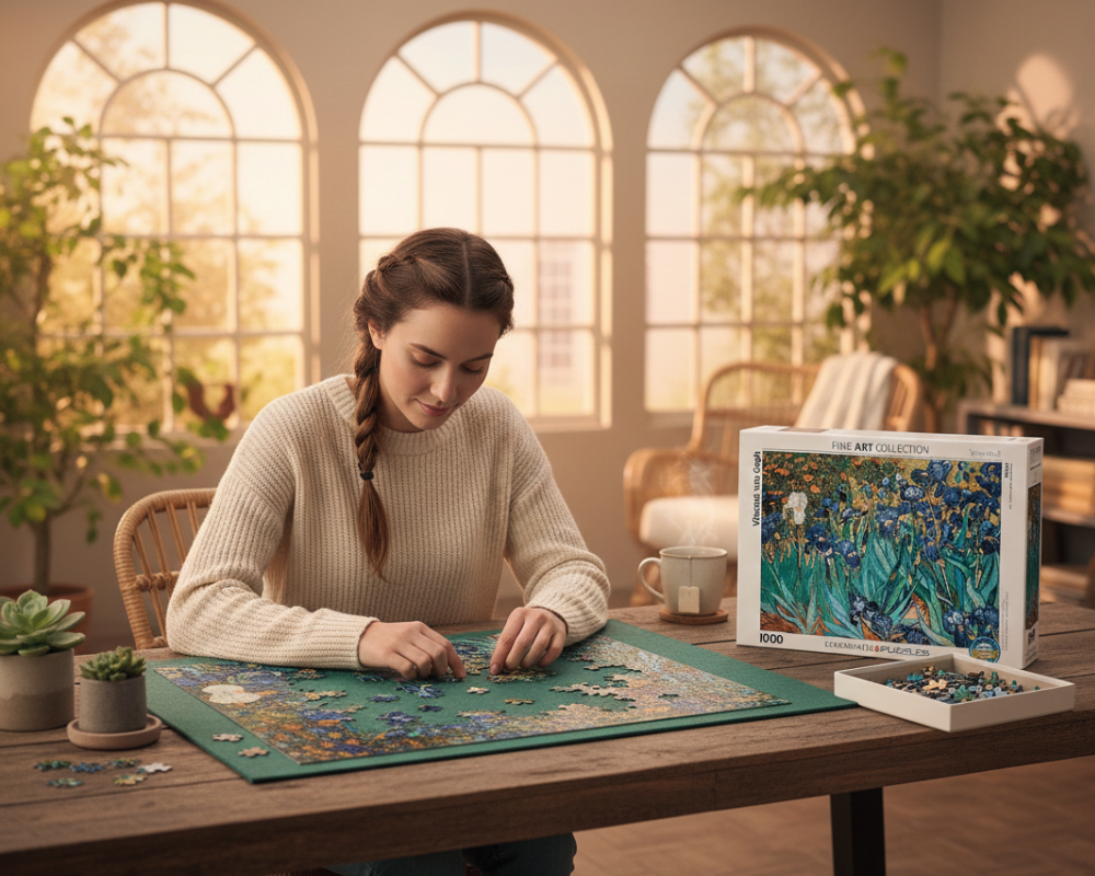 Flores de Iris- Vincent Van Gogh: Rompecabezas de Arte 1000 Piezas Eurographics