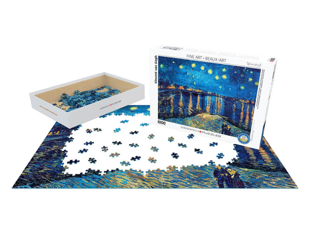 Van Gogh- Noche Estrellada Sobre El Ródano Rompecabezas de Arte 1000 Piezas Eurographics