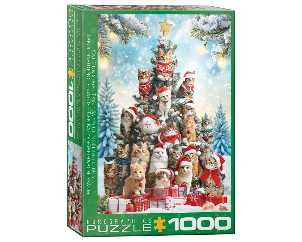 Árbol Navideño de Gatos Rompecabezas 1000 Piezas Eurographics