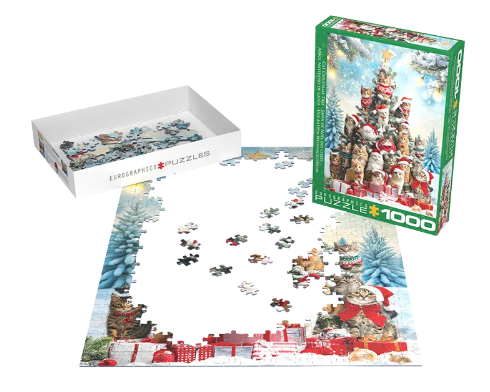 Árbol Navideño de Gatos Rompecabezas 1000 Piezas Eurographics