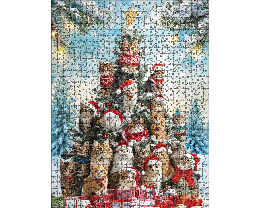 Árbol Navideño de Gatos Rompecabezas 1000 Piezas Eurographics