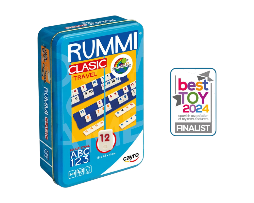 Rummi Clásico de Viaje Caja de Metal: Juego de Mesa Cayro